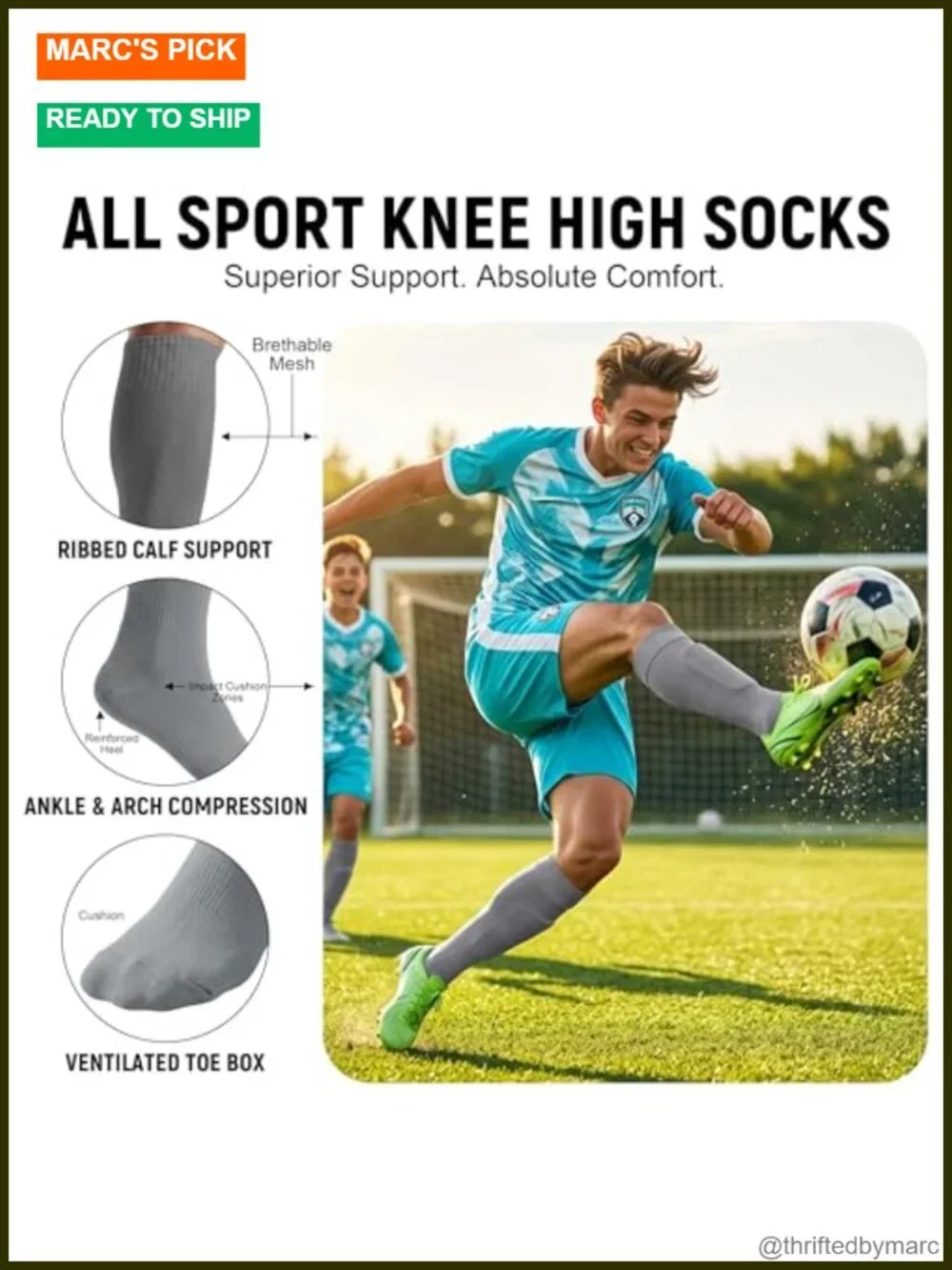 Cushioned Knee High Soccer Softball Socks 2 Pairs Youth Adult